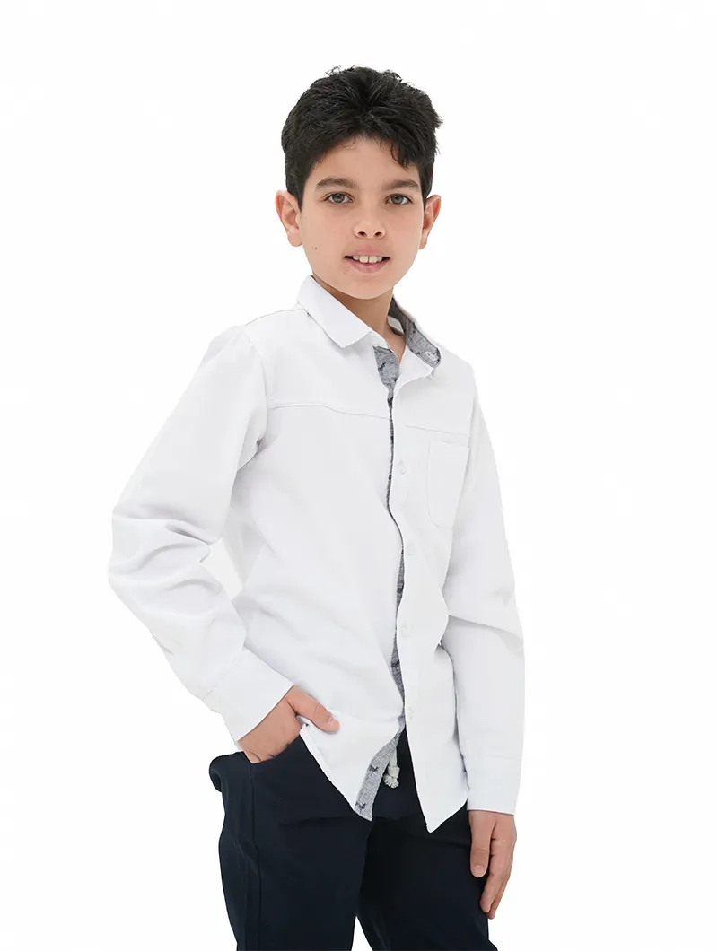 Chemise unie manches longues